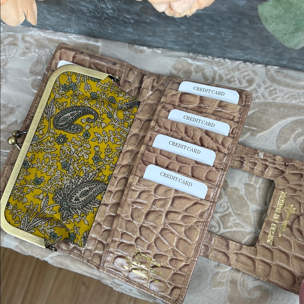 Michael Rome Wallet Croc Embossed Leather - Picture 2 of 6